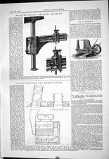 Old 1883 Improved Radial Drilling Machine Nabholz Rivetter Livet Wery Victorian