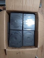 Box of 70 empty double DVD cases.