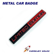 Limited Edition 3D Car Badge - Metal Adhesive Emblem Red & Black Boot Wing UK