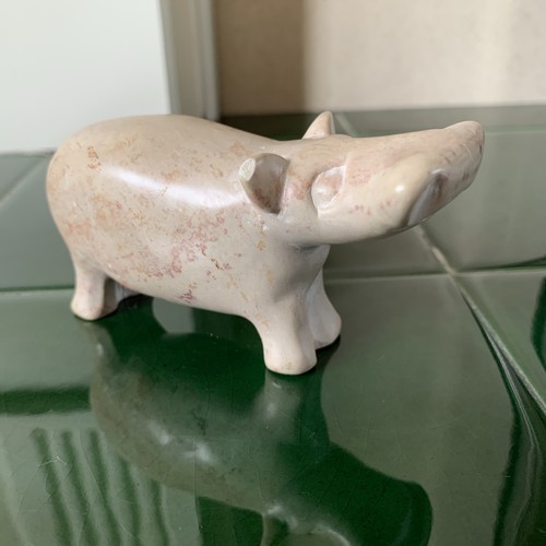Hippopotamus vintage soapstone - hippopotamus,