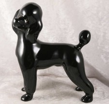 Black standard Miniature Toy Poodle ceramic ornament 6.5" tall pedigree LOT B