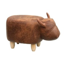 Cow Footstool Padded Faux