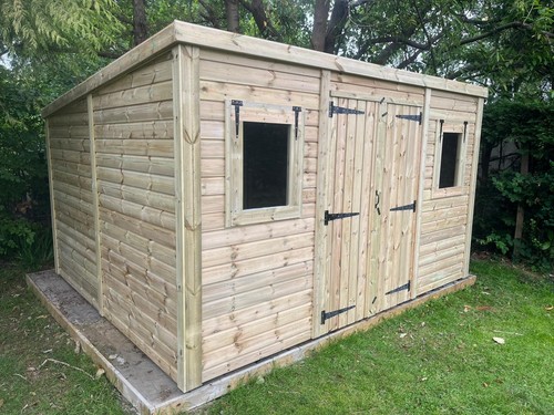 12x10 pent garden shed - pent,