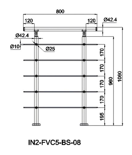 Handrail 240cm long - handrail,