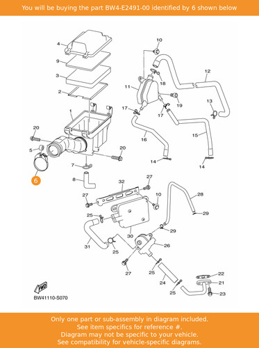 Yamaha clamp bw4 e2491 - yamaha, bw4-e2491-00