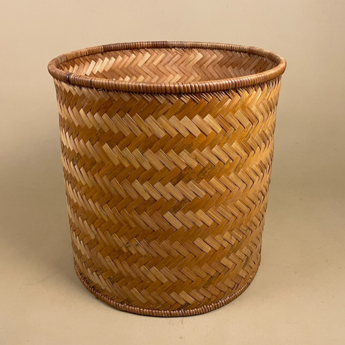 Bamboo basket bin planter - basket,
