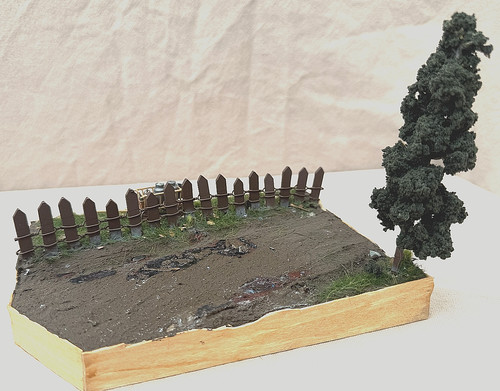 Diorama base picket fence - diorama,
