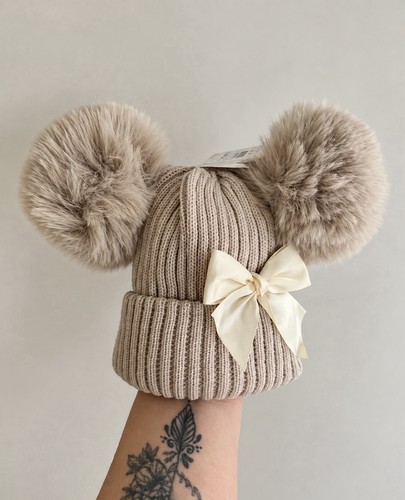 Beige baby girls - baby, pom