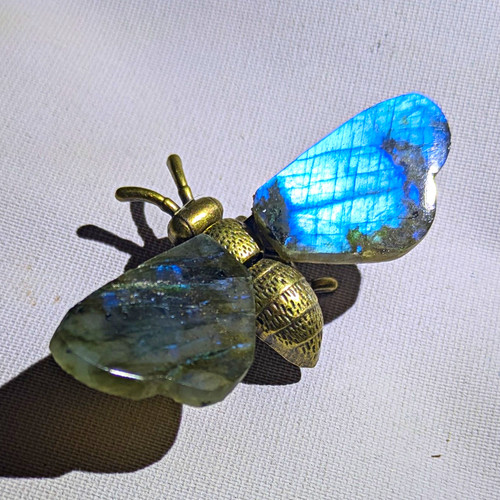 Labradorite bumble bee - labradorite,