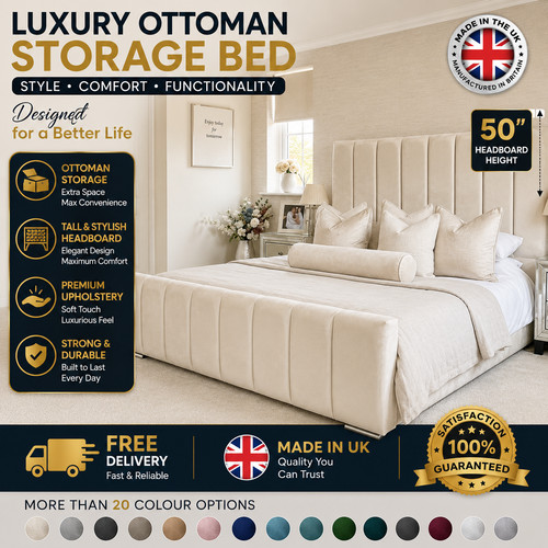 Ottoman storage gas lift - storage, up