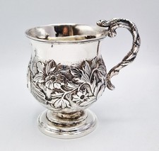 FINE SCOTTISH GEORGE IV STERLING SILVER CHRISTENING MUG Edinburgh 1826