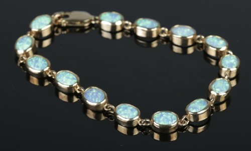 9ct faux opal bracelet approx - opal,
