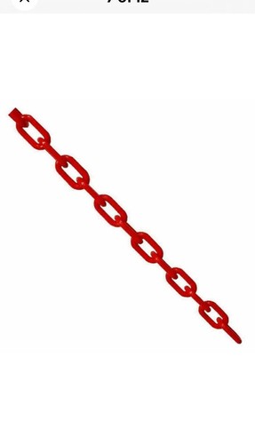 Red plastic chain links - red, ft