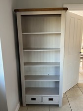 Oak furniture Land Grey Wooden Kemble Tall Bookcase