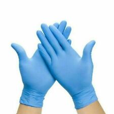 10 x 100  DISPOSABLE NITRILE GLOVES POWDER LATEX FREE BLUE Medical Food 1000
