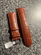 HIRSCH DUKE ALLIGATOR EMBOSSED 22mm RED WATCH STRAP.