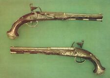 Silver Mounted Flintlock Pistols, Tower of London, Armouries. : Vintage Postcard