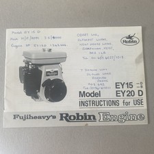 Fujiheavy's Robin Engine Model EY15 D&B EY20 D Instructions for use leaflet