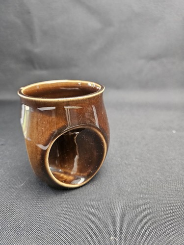 Owl eye brown glazed - owl, mug