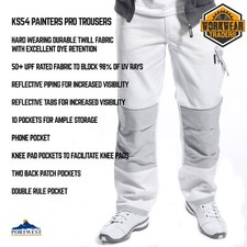 PORTWEST Painters Trousers Pro Painting Decorating Safety Knee Pad Pockets KS54 