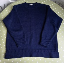 Woolovers 100% Wool Jumper Navy Tunic Style Size Large  Fit Size 16 18?