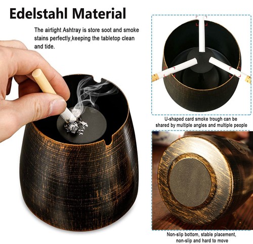 Ashtray strong iron with lid