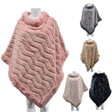 Women's Winter Poncho Faux Fur