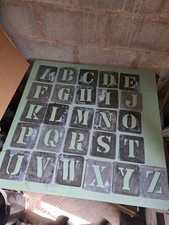 VINTAGE Large Letter Stencils Complete Set metal stencils 4" Letter