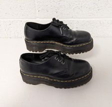 Dr Martens 1461 Quad Platform Shoes Smooth Leather Black - EU 42 / UK 8