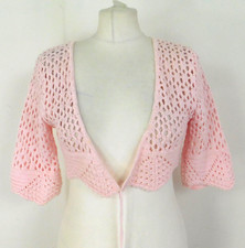 Evita Pink Crochet Cardigan