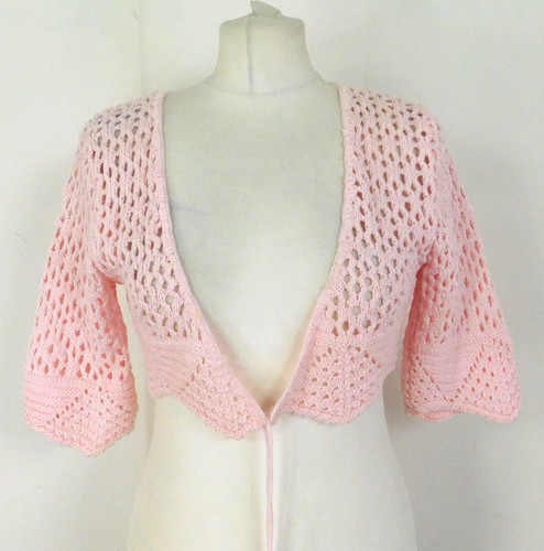 Evita pink crochet cardigan - pink,