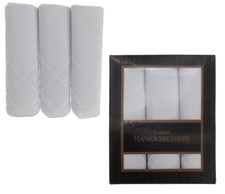 Mens Hankies 3pk Boxed White
