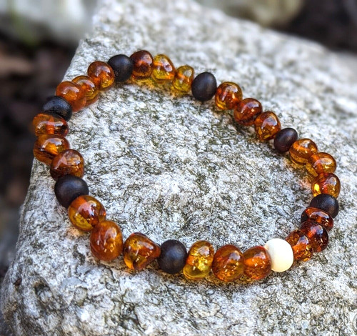 Natural baltic amber bracelet - natural,