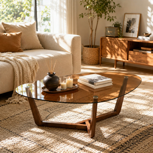 Modern glass coffee table - coffee, for