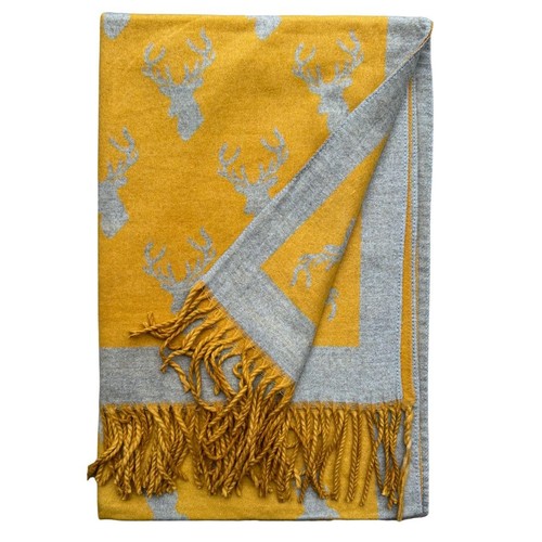 Cashmere stag blanket scarf - stag,