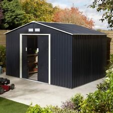 Rowlinson 10x8 Trentvale Garden Metal Storage Tool Shed Dark Grey
