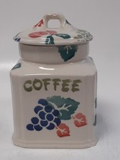 Royal Winton Bordeaux Coffee Canister Hand Decorated Spongeware UK 7" Used 