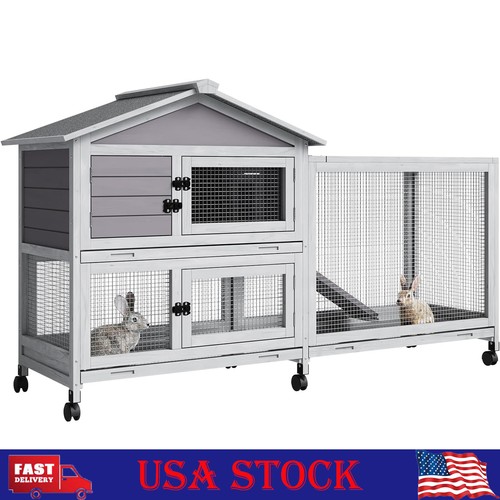 Rabbit hutch with weatherproof - hutch,