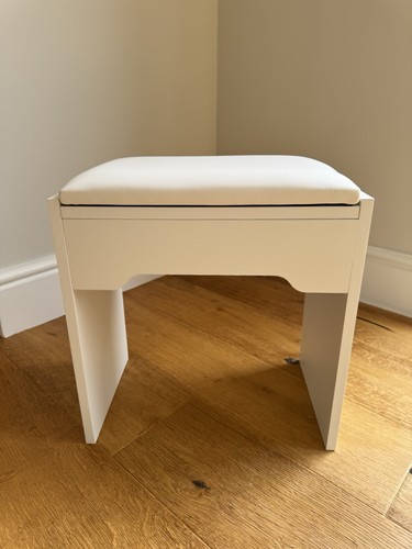 White dressing table stool - table,
