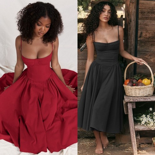 Line spaghetti strap dress - a-line,