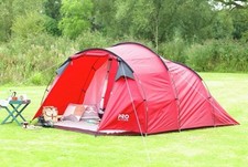 Pro Action 4 Person Tunnel Camping Tent 1 Room Double Layer  Waterproof