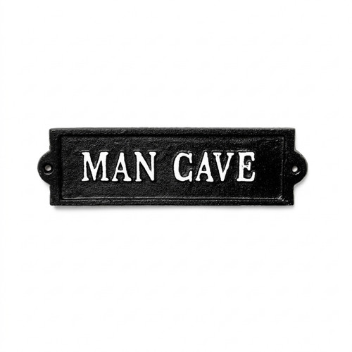 Cast iron funny sign - iron, metal