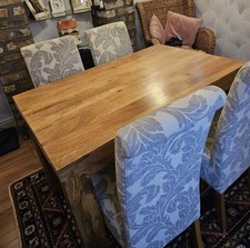 Solid Oak Dining Table and four Chairs