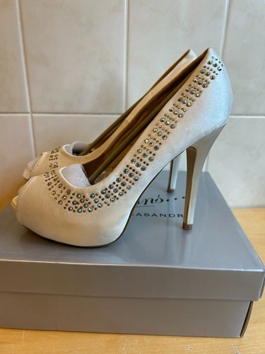 Ivory bridal platform heels - ivory,