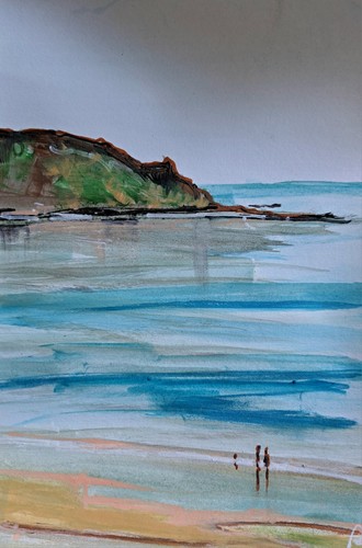 Beach scene original mixed - scene,