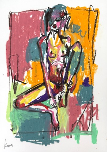 Original nude female oil - female,,