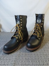 GEORGIA BOOTS Logger Work Round Toe  G8120 Black Leather Men's US 8W EU41W
