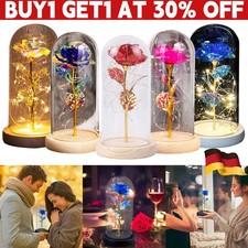 Eternal Forever Galaxy Rose Flower In Glass Dome LED Light Valentine's Day Gifts
