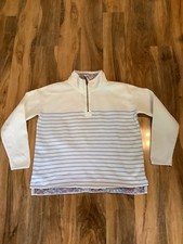 Joules Size 14 Blue Striped 1/4 Zip Top