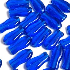 10pcs Blue Czech Glass Fish Beads 14x7mm - GB293